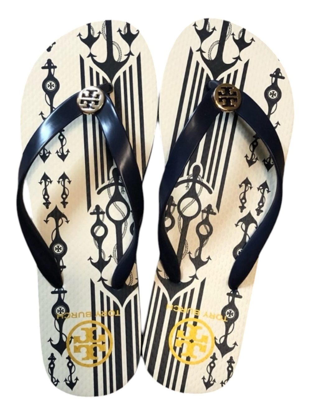 🆕 Tory Burch Seafaring Stripe Flip Flops